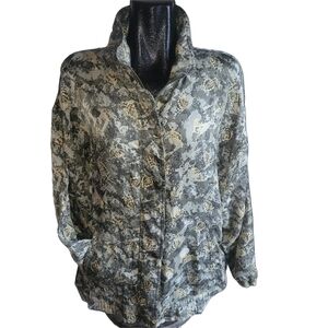 Mureli Vintage 90's Silk Camouflage Bomber Style Jacket XL